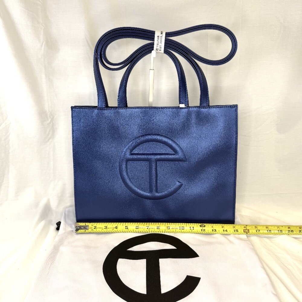 Telfar, Cobalt (Metallic Blue) Medium Shopping Bag, NWT - Picture 5 of 11